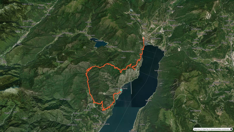 3D route map — bird's eye view of the full loop